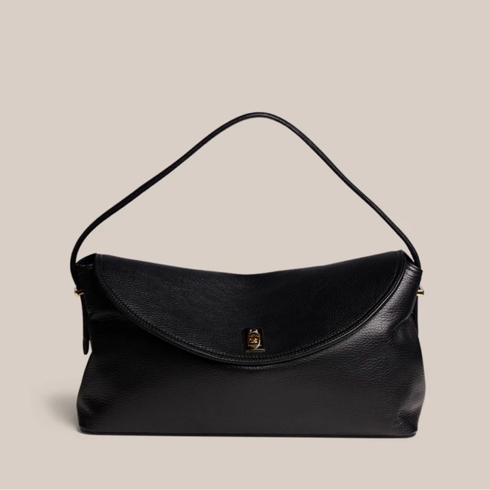 Vestirsi Sloane Large Black Leather Top Handle Crossbody